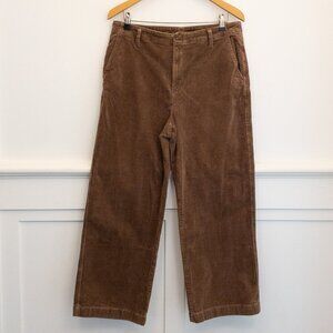 GAP Brown Corduroy Wide Leg Pants Women’s Size 12 High Rise Straight Casual Work